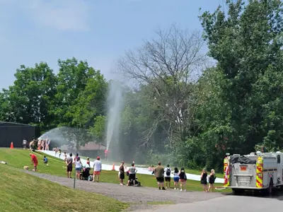 South Frontenac Fire and Rescue slip and slide at Point Park