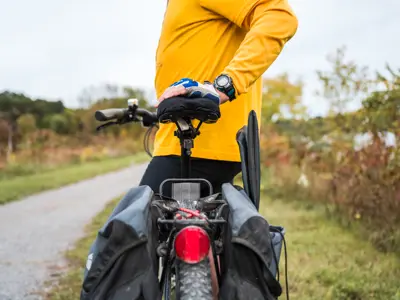 Cyclist on bike