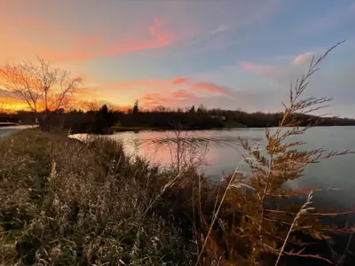 Sunset on a lake front