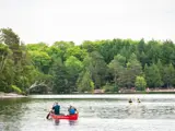 People canoeing and kayaking on a lake
