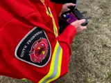 firefighter operating drone
